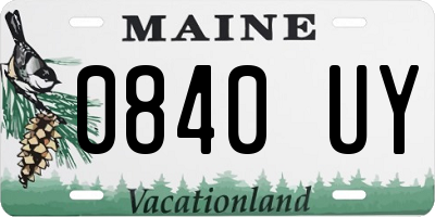 ME license plate 0840UY