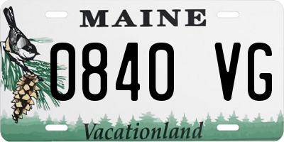 ME license plate 0840VG