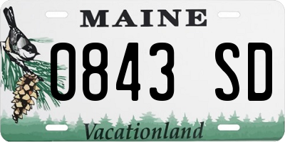 ME license plate 0843SD