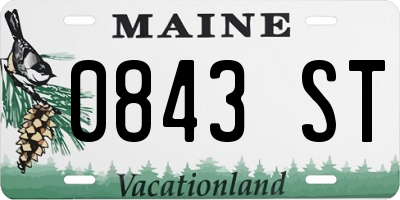 ME license plate 0843ST