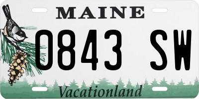 ME license plate 0843SW