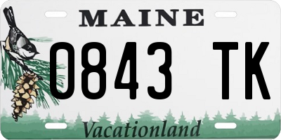 ME license plate 0843TK