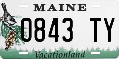 ME license plate 0843TY
