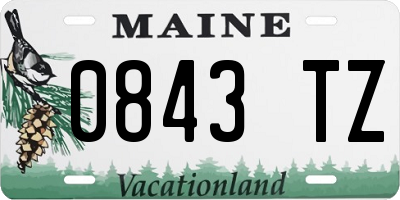 ME license plate 0843TZ