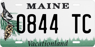 ME license plate 0844TC
