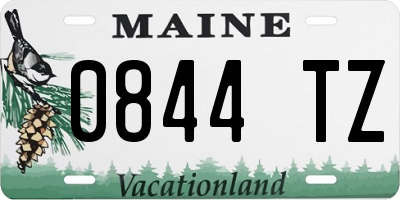 ME license plate 0844TZ