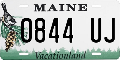 ME license plate 0844UJ