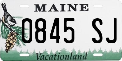 ME license plate 0845SJ