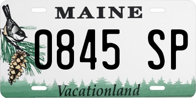 ME license plate 0845SP