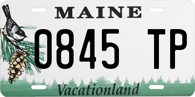 ME license plate 0845TP