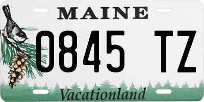 ME license plate 0845TZ