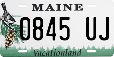 ME license plate 0845UJ