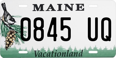ME license plate 0845UQ