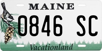 ME license plate 0846SC