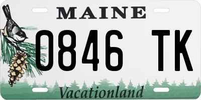 ME license plate 0846TK