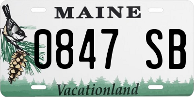 ME license plate 0847SB
