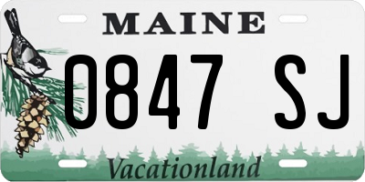 ME license plate 0847SJ