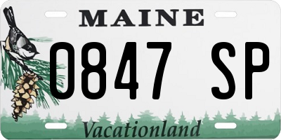 ME license plate 0847SP