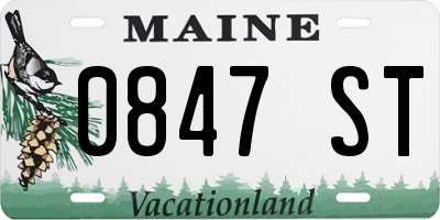ME license plate 0847ST