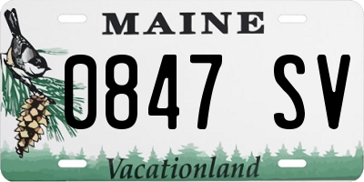 ME license plate 0847SV