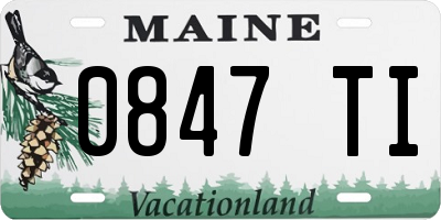 ME license plate 0847TI