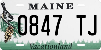 ME license plate 0847TJ