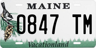 ME license plate 0847TM