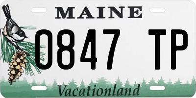 ME license plate 0847TP
