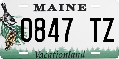 ME license plate 0847TZ