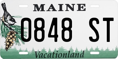 ME license plate 0848ST