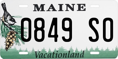 ME license plate 0849SO