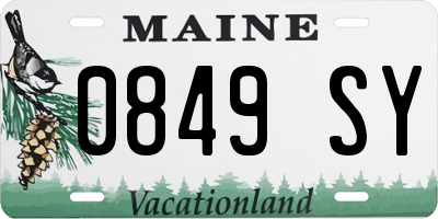 ME license plate 0849SY