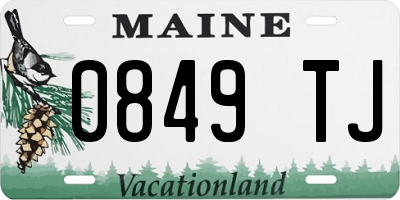 ME license plate 0849TJ