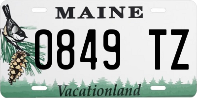 ME license plate 0849TZ