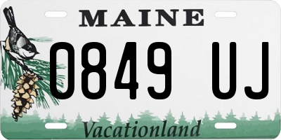 ME license plate 0849UJ