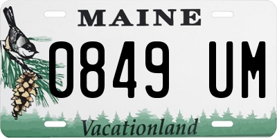 ME license plate 0849UM