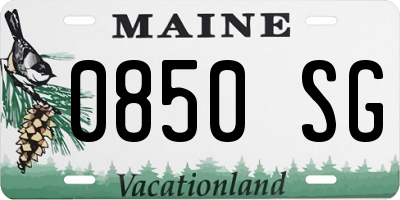 ME license plate 0850SG