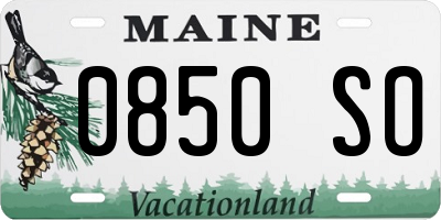 ME license plate 0850SO
