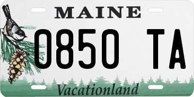 ME license plate 0850TA