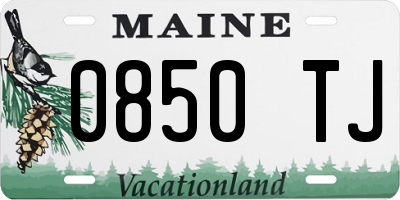 ME license plate 0850TJ