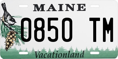 ME license plate 0850TM