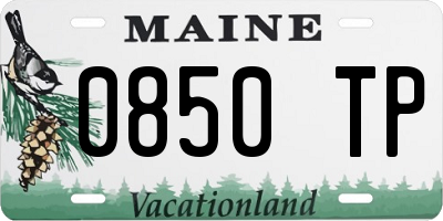 ME license plate 0850TP