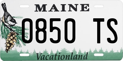 ME license plate 0850TS