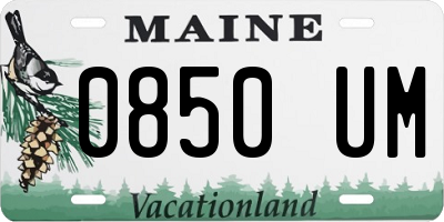 ME license plate 0850UM