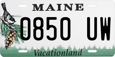 ME license plate 0850UW