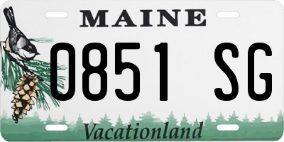 ME license plate 0851SG