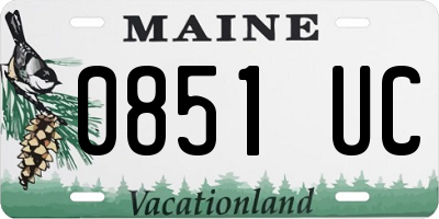ME license plate 0851UC