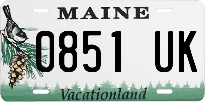 ME license plate 0851UK
