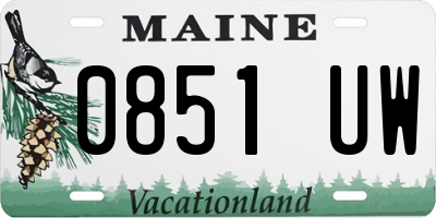 ME license plate 0851UW