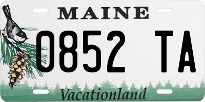 ME license plate 0852TA